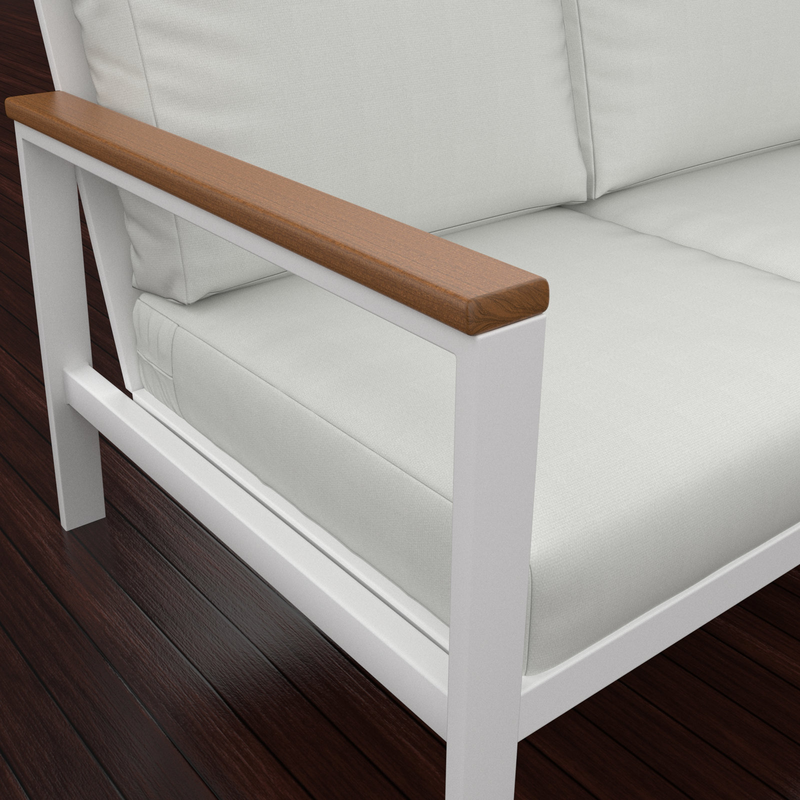 Townsend 4-Person Sunbrella® Patio Seating Group, Brown, Canvas White