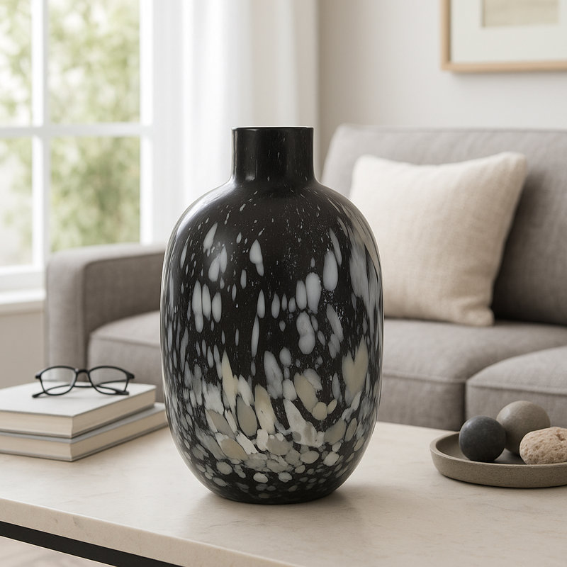 Vase en verre gris 23 po Croghan