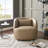 Faux Leather Upholstered Swivel Armchair With Ottoman-115270005