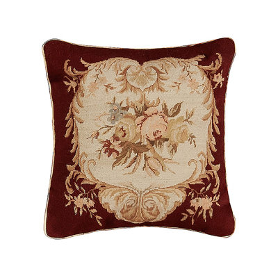 Needlepoint Square Pillow Cover & Insert