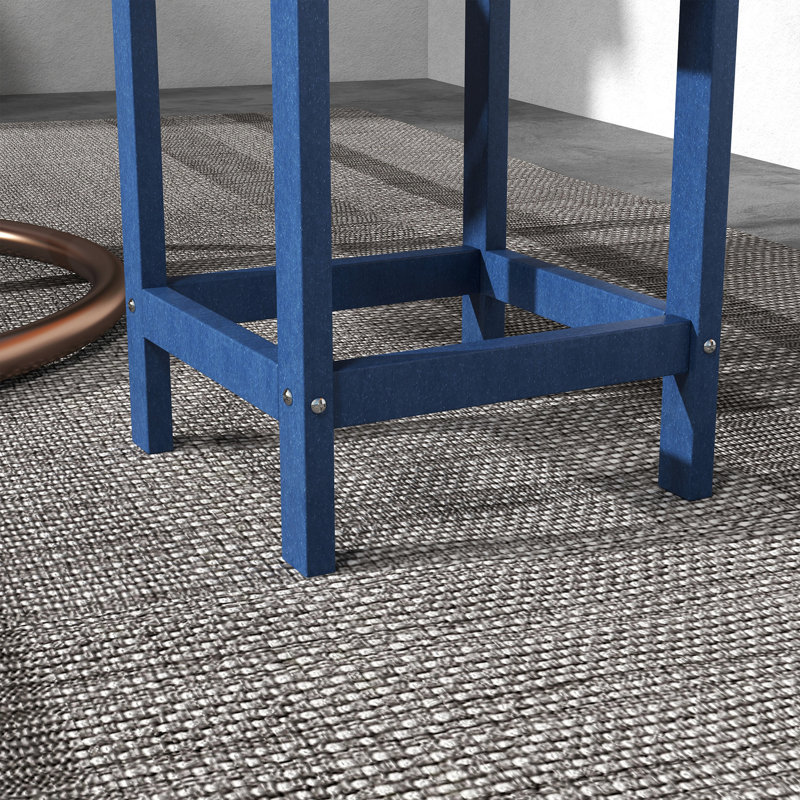 Table de jardin carrée bleue - Extrémité extérieure de 15 po pour le porche, la piscine, le balcon, capacité de 110 lb par intempéries