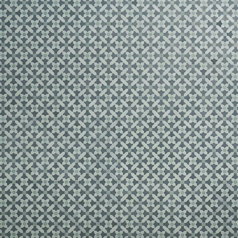 Cantico Safi Mixed Finish Lava Stone And Cement Mosaic Tile, Ocean Blue