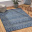 Tapis en polypropylène bleu 5 pi 3 po x 7 pi, pour une élégance intérieure et extérieure attrayante, poils de 0,16 po, détails faits à la main, tapis 5 pi 3 po x 7 pi sans assemblage