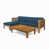 Coussin bleu sarcelle / structure brune
