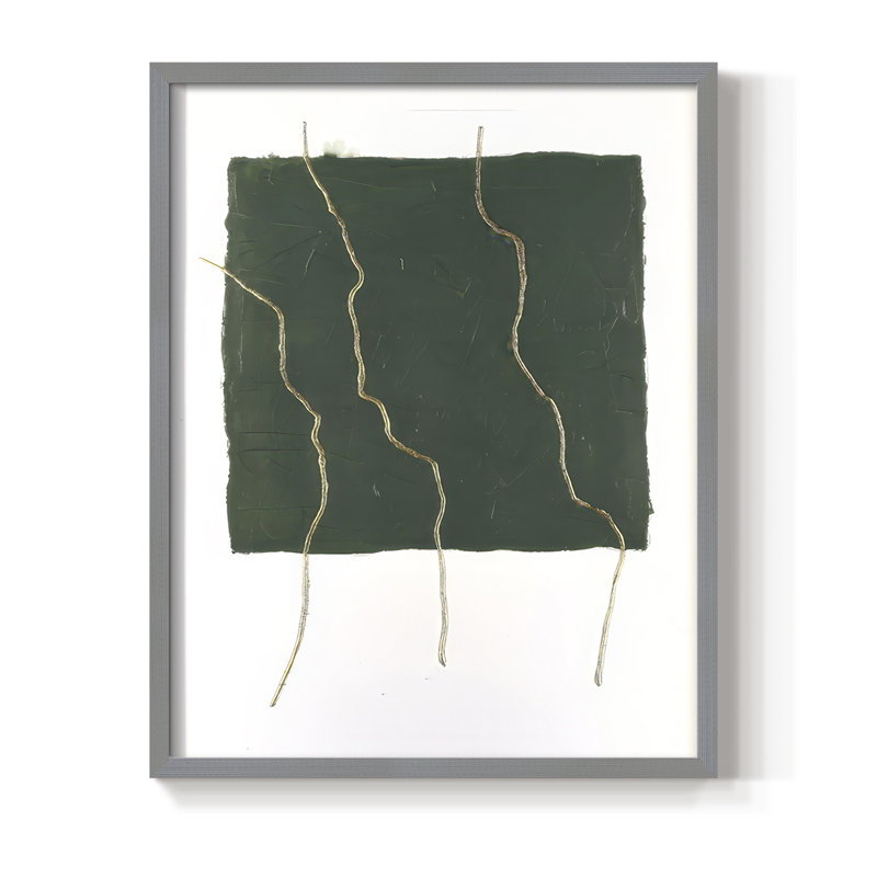 Divided Plot IV Framed Print - Solid Wood, Gray, 15" H x 12" W