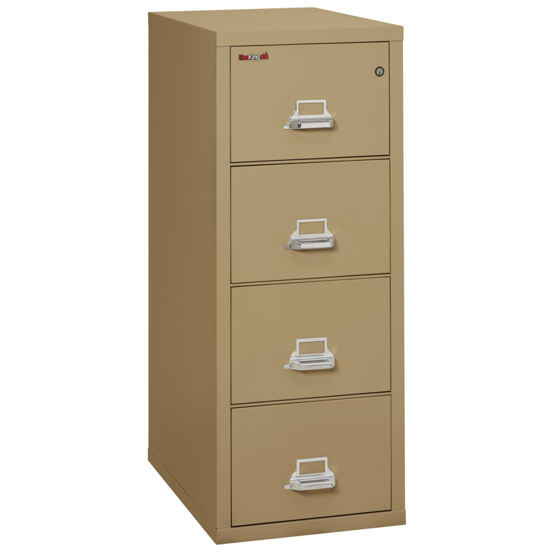 Classeur vertical 4 tiroirs ininflammable, Sable, Verrou à combinaison inviolable, H 52,75 po x l 20,81 po x P 31,56 po 