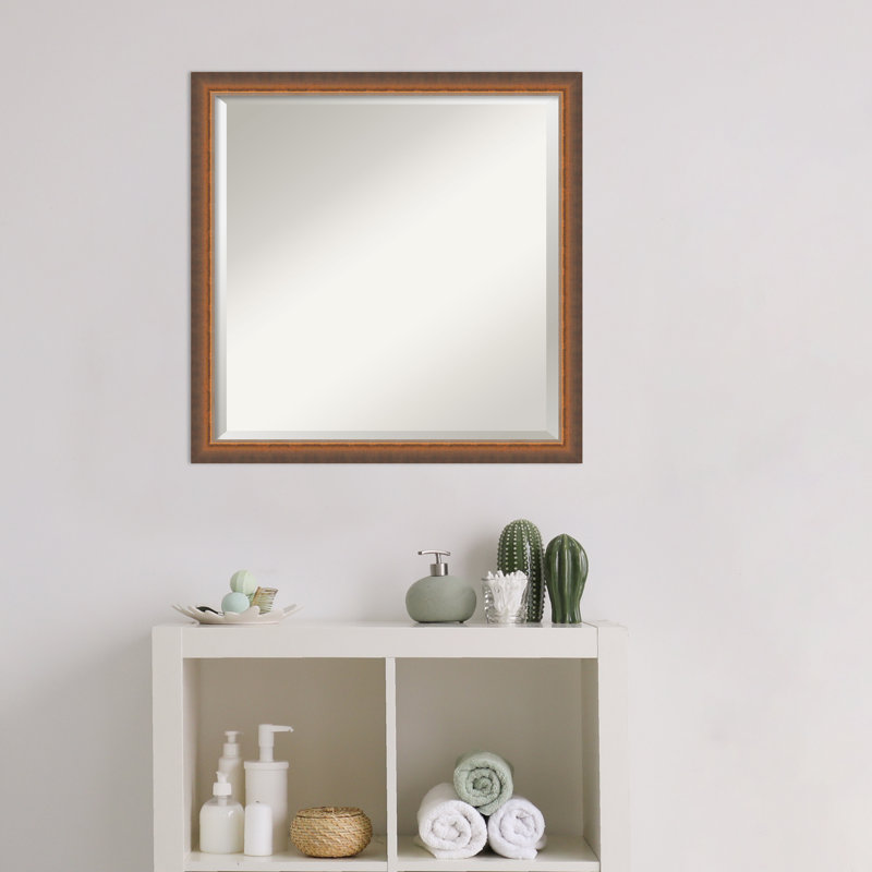 Miroir mural Xion, Bronze, 22,25 po x 22,25 po, Carré