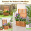 Lit de jardin surélevé en bois avec support à plantes et treillis-2100832885