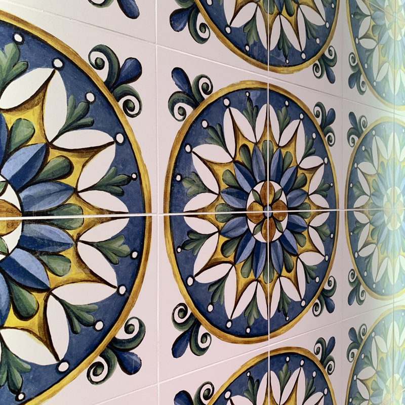 Vita Sole 01 8" x 8" Encaustic Porcelain Glossy Tile