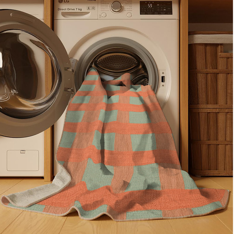 Tapis botanique brun lavable à la machine, Rectangle 6 pi x 9 pi
