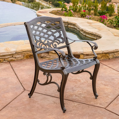 Jeannine Metal Outdoor Dining Armchair