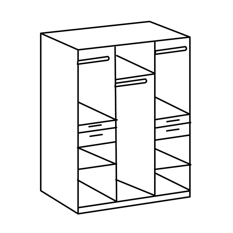 Macomb 5 Door Manufactured Wood Wardrobe, White