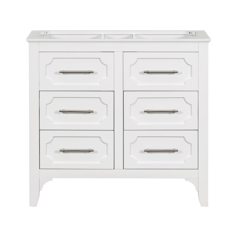 Meuble-lavabo de salle de bain sans lavabo, ensemble de meuble-lavabo simple autoportant avec 4 tiroirs, armoire de rangement à cadre (lavabo non inclus)