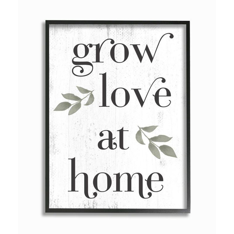 «Grow Love at Home Quote Rustic Family Charm Expression» par Melissa Averinos - impression, H 20 po x l 16 po