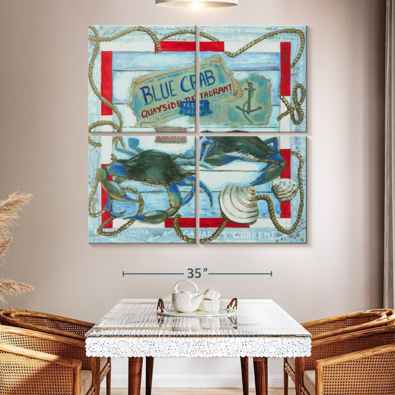 Yarlin Quayside Blue Crab, 50" H x 50" W