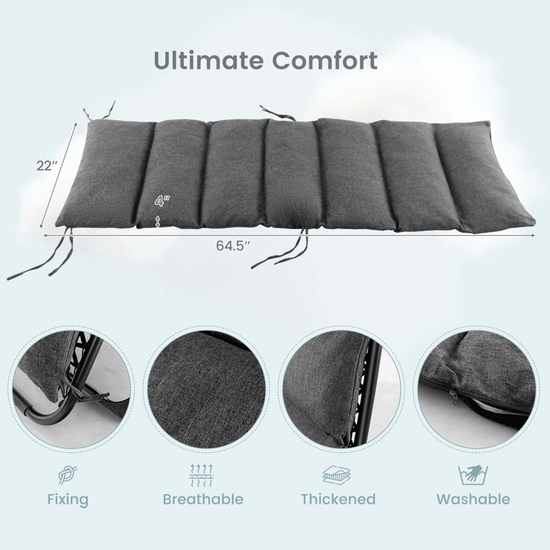 Chaise pliante zéro gravité avec coussin Garriga, gris