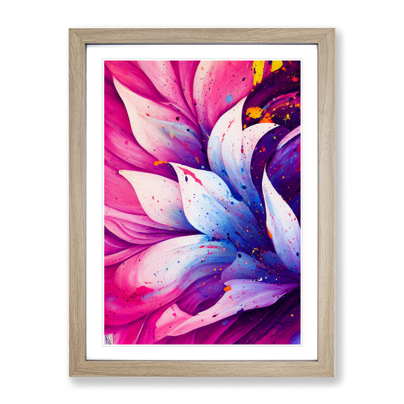 Flower No.5 - Framed Print, 34cm H x 25cm W x 2cm D, Oak