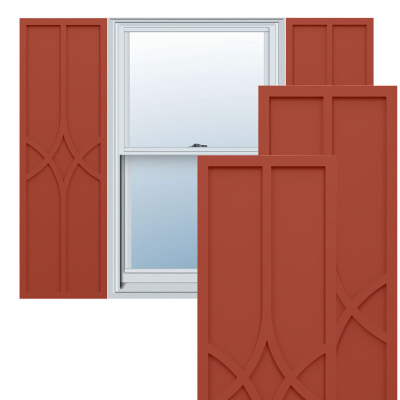 Paire de volets en PVC True Fit, 62", Feuilles colorées, 18"