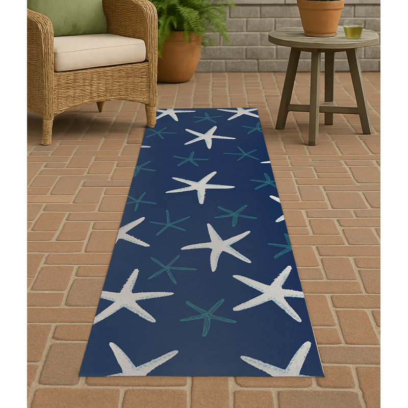Tapis d'extérieur Starfish, Marine, Tapis de couloir 2 pi 6 po x 8 pi