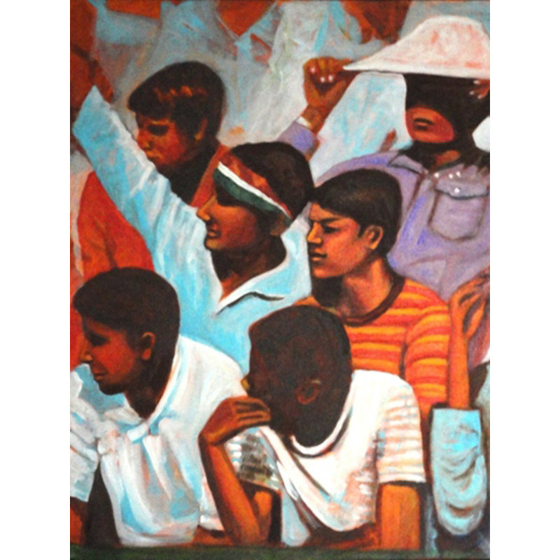 Fans Of Cricket | Acrylic On Canvas | By Usha Shantharam