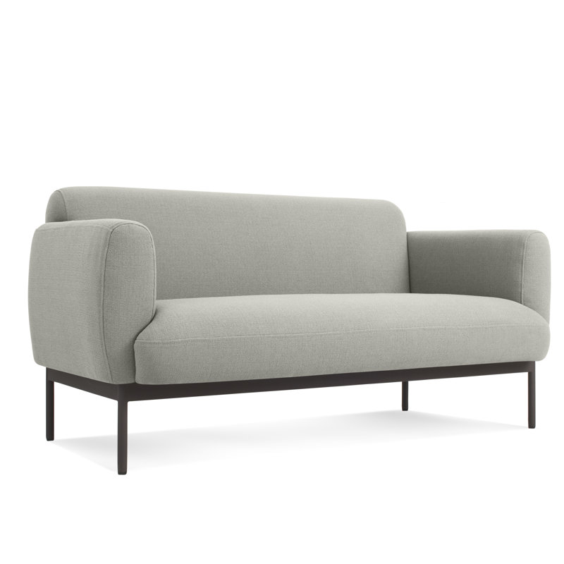 Puff Puff Upholstered Sofa, Edwards Light Grey Crossweave, 31" H x 67" W x 35" D