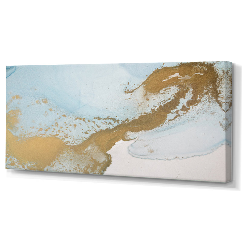 «Gold Turquoise», impression sur toile, H 28 po x l 60 po x P 1,5 po, Toile tendue