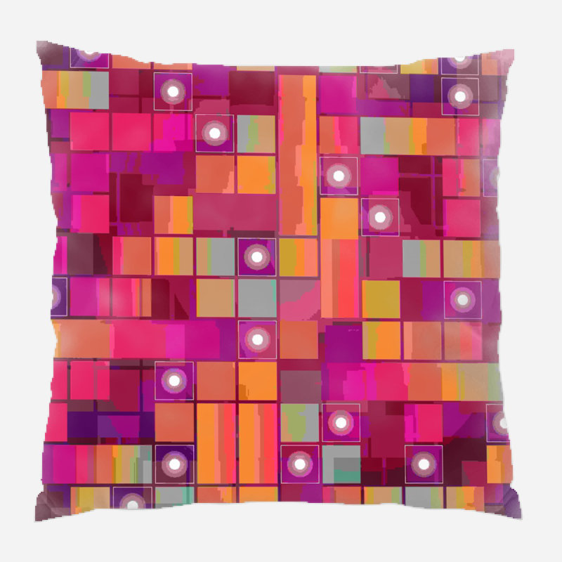 Abstract Geometric Microsuede Reversible Throw Pillow