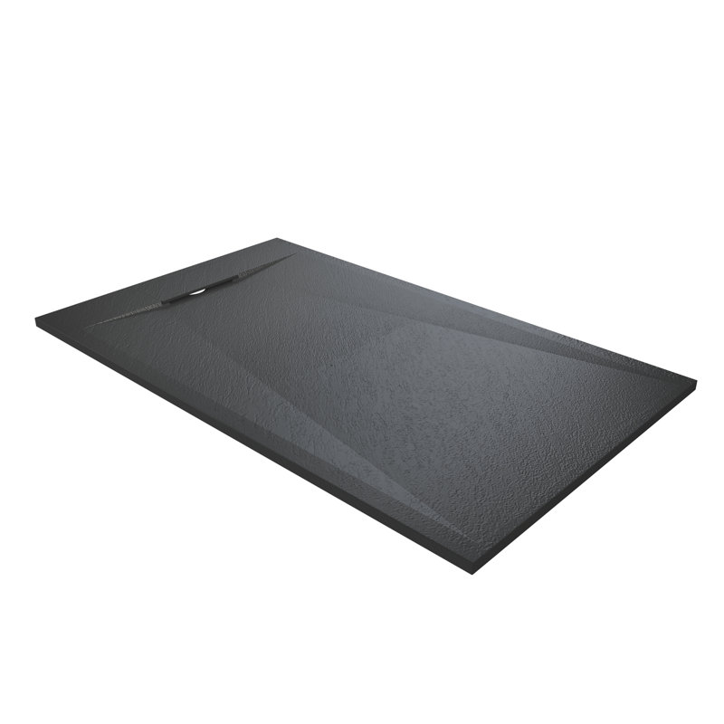 60"W x 36"D Wheelchair Accessible Low Threshold Shower Base with Reversible Drain, SMC Cover, Black