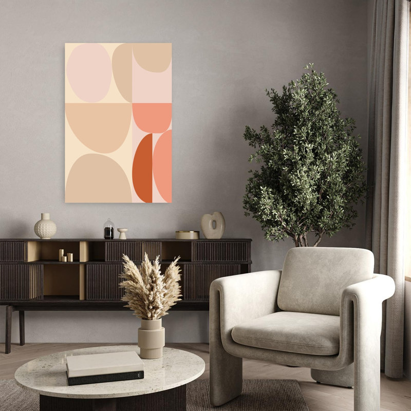 Art contemporain abstrait géométrique, H 36 po x l 24 po