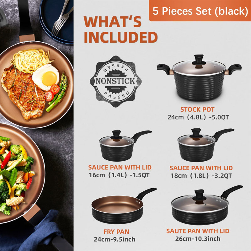 Stonybrook 9 - Piece Aluminum Cookware Set