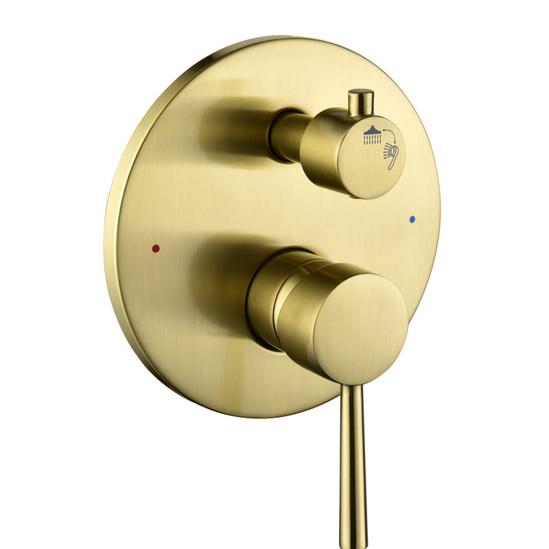 Brushed Gold Shower System For Bathroom, With 10" Stainless Steel Rain Head And Handheld Wall Mounted Faucet , High