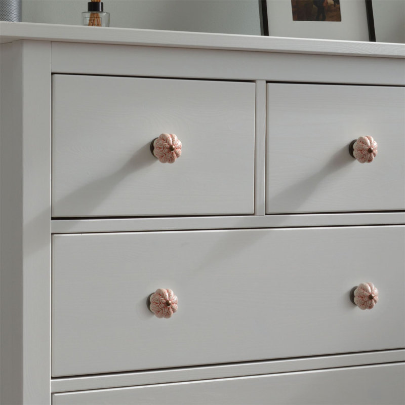 Nicola Spring - Floral Ceramic Cabinet Knobs, Red