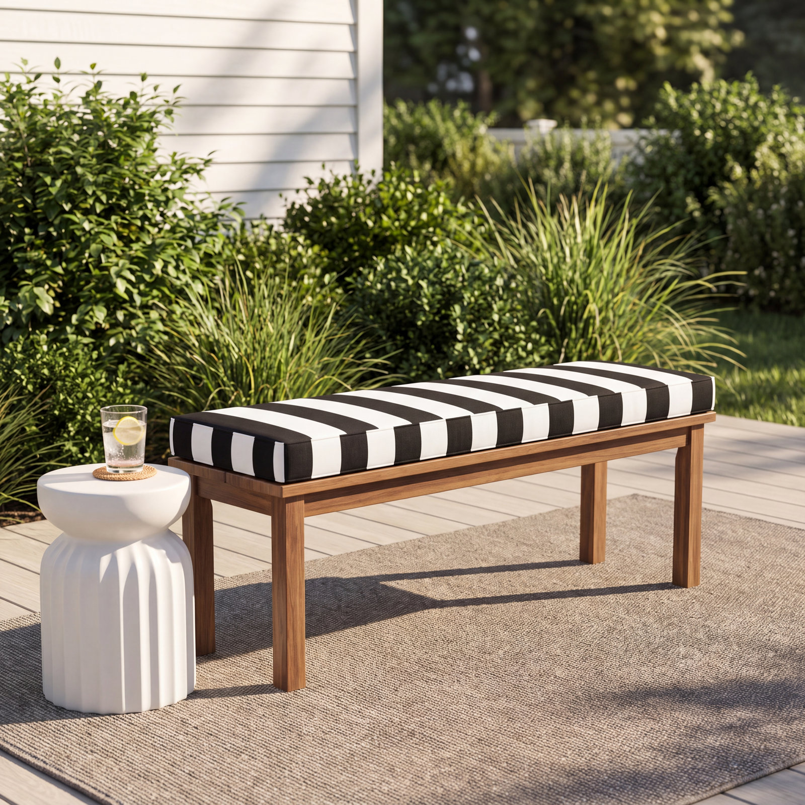 Jeb Striped Outdoor Bench Cushion