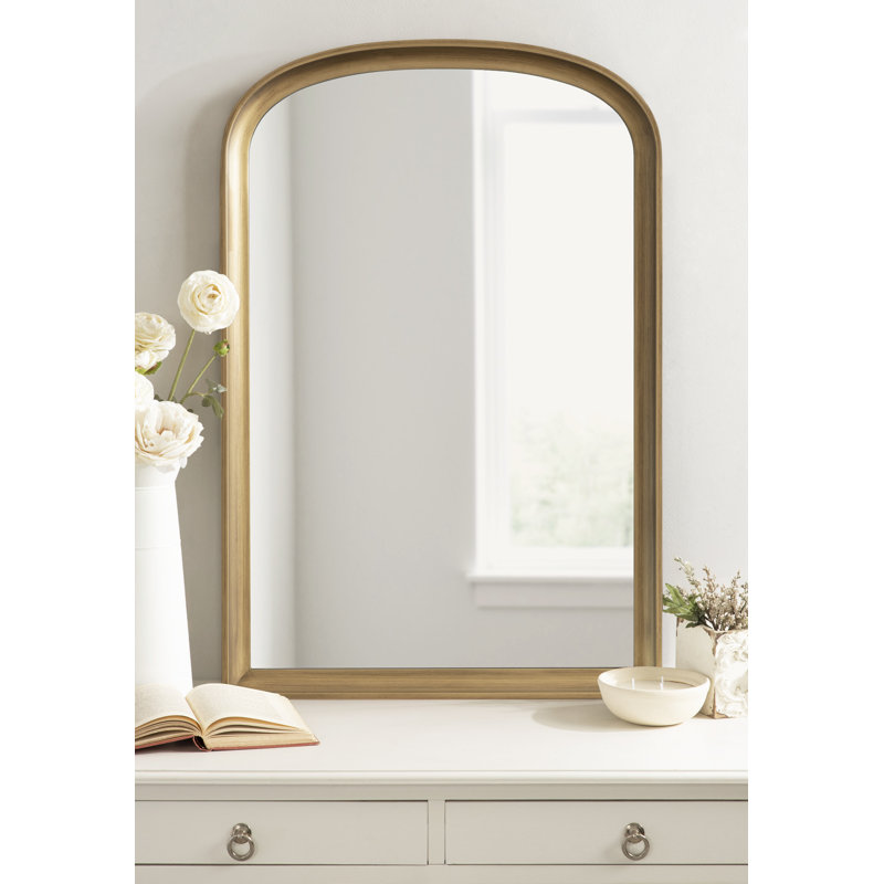 Arch Mirror, Gold, Manufactured Wood, 28" x 34"