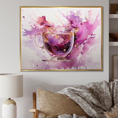Vibrant mauve éclaboussures de vin - art mural vin