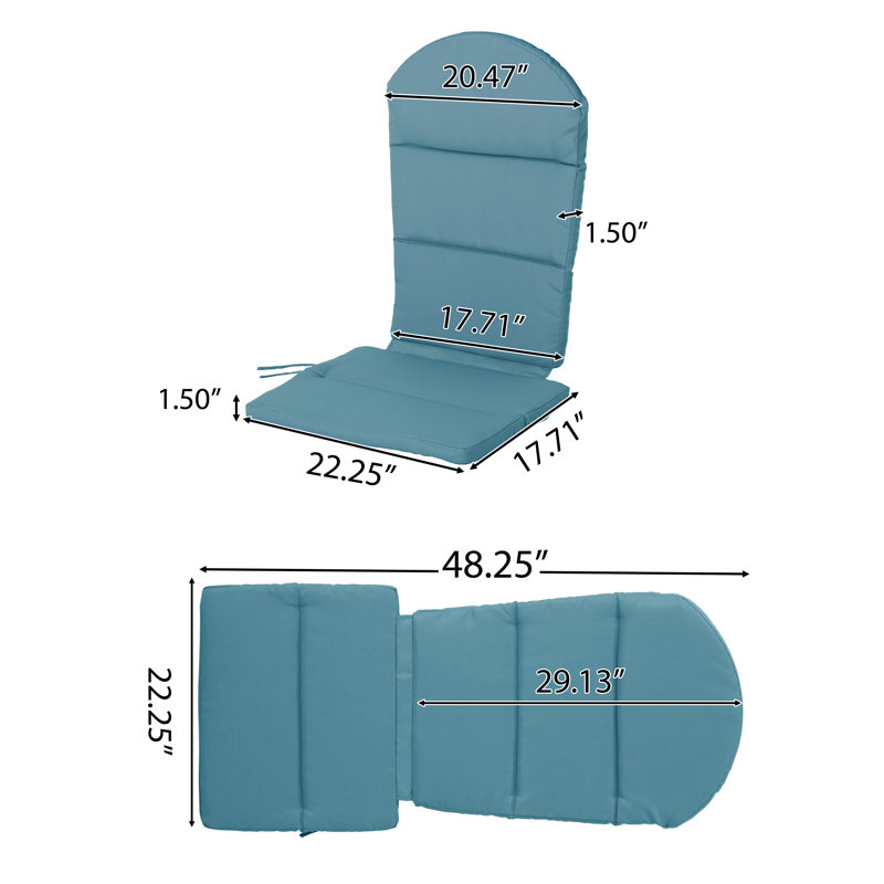 Dark Teal Water-Resistant Adirondack Chair Cushions Set of 2