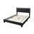 Modern Queen Size Bed, Charcoal Wool, Channel Tufting, No Box Spring, Led Headboard Wool Full Upholstered, Bedroom Furniture,