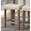 Tabouret capitonné à hauteur de comptoir à boutons, ensemble de 2, taupe