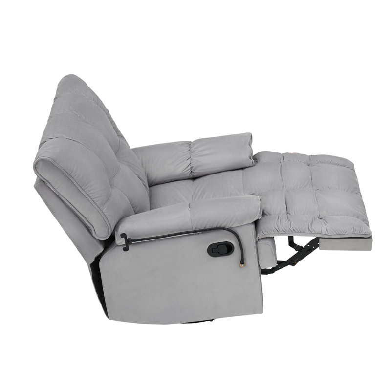 30" Velvet Upholstered Multifunctional Swivel Sofa Chair, Gray