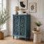 Armoire décorative à double porte découpée style ferme avec tablette réglable-1723918038