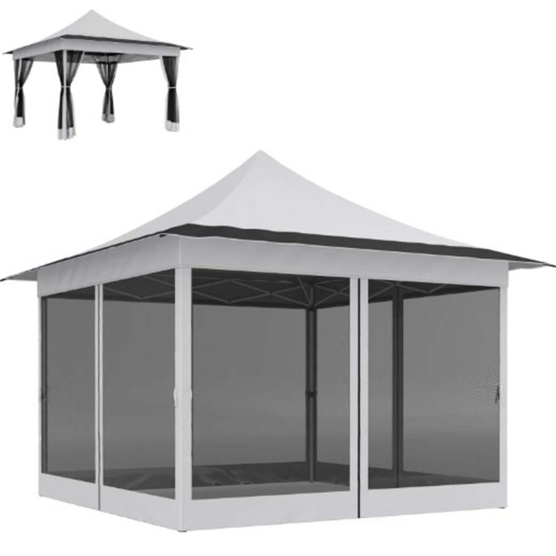 Pop Up Tent,Canopy Tent With Mesh Netting,With Carry Bag,For Garden, Patio, Light Gray