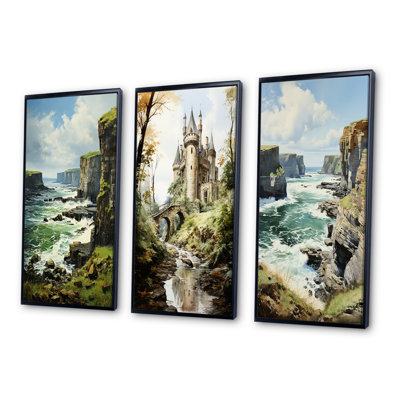 «England Majestic Cliffsengland Landscape», 3 pièces sur toile