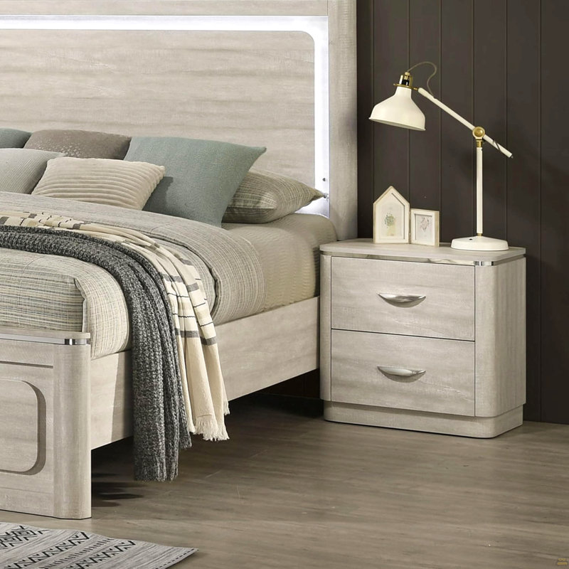 1Pc Nightstand English Dovetail Drawers Stainless Steel Finger
