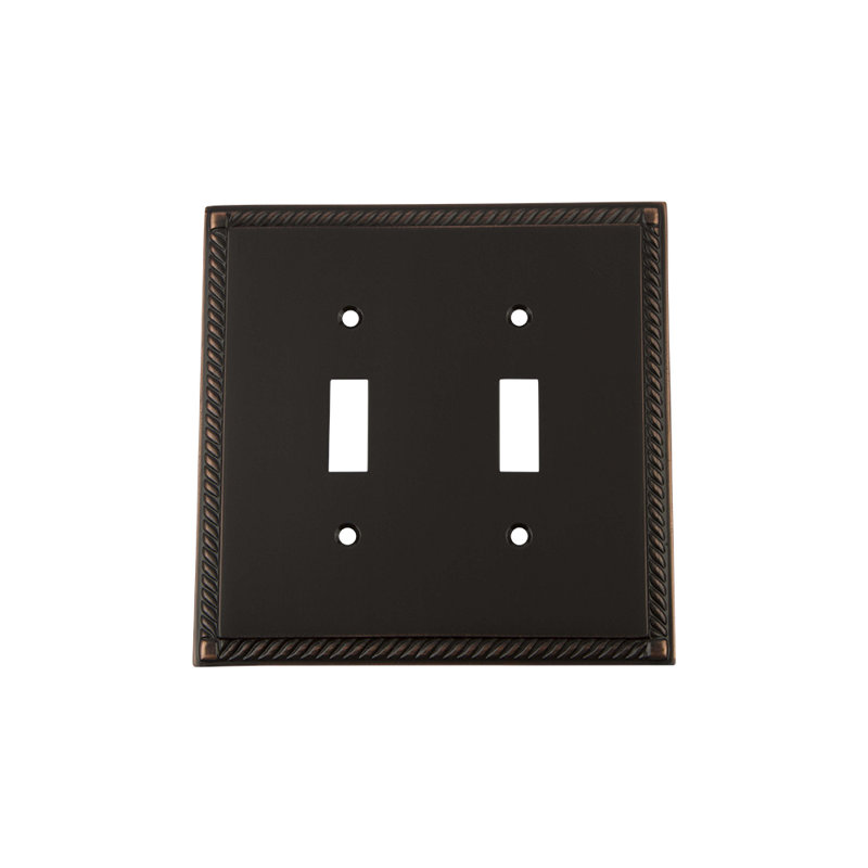 Rope 2-Gang Toggle Light Switch Wall Plate, Timeless Bronze