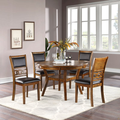 Ensemble de salle à manger 5 pièces table ronde avec chaises d'appoint 4X