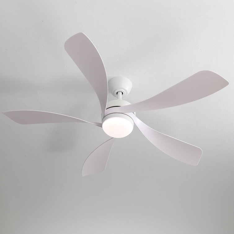52" 5 - Blade Modern Ceiling Fan With Led Lights And Remote Control