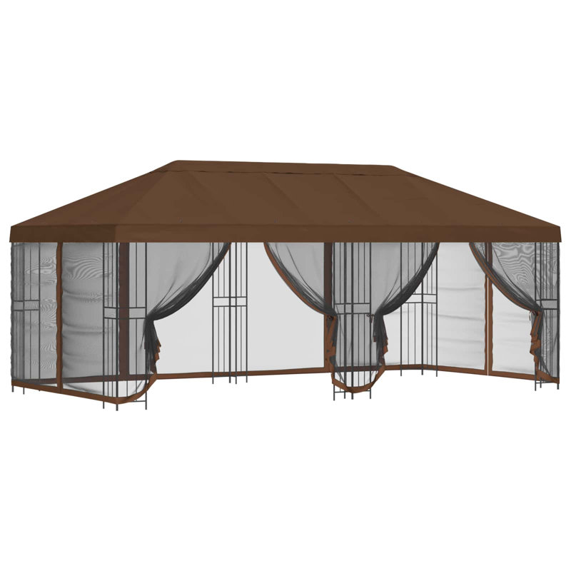 Vidaxl Gazebo Polyester And Steel, Brown