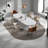 Oval White Solid Wood Dining Table-294899585