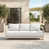Coussin blanc / cadre champagne