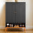 Flexible Storage Shoe Cabinet, Grid Double Doors With Removable Shelves & Raised Base For Enhanced Ventilation-2010187784